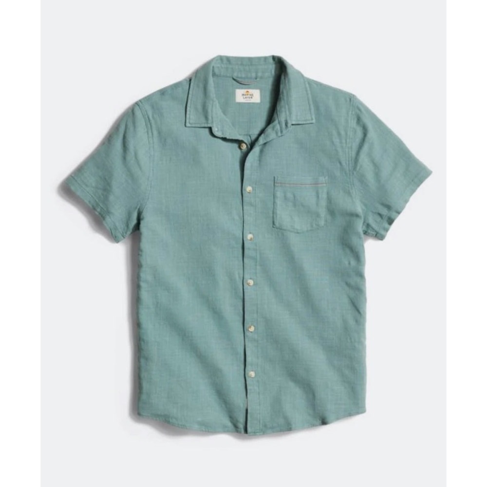Marine Layer Classic Stretch Selvage Shirt Green XXL New With Tags